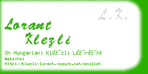 lorant klezli business card